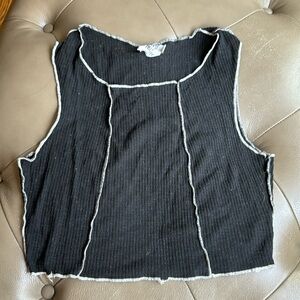 Black distressed tank